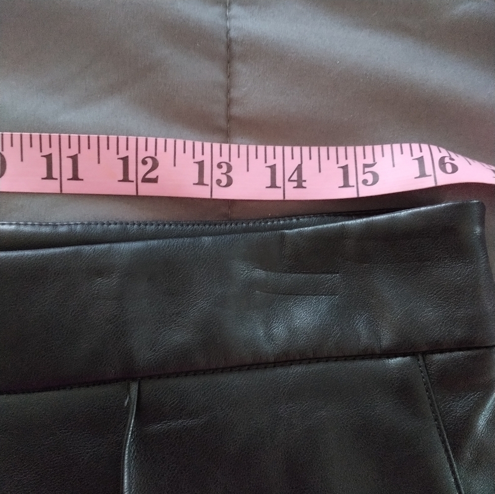 Nine West Black Faux Leather Wide Leg Pants 10 - Picture 3 of 11